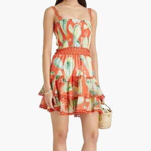 CHARO RUIZ IBIZA Pyxis printed cotton-blend voile mini dress size medium